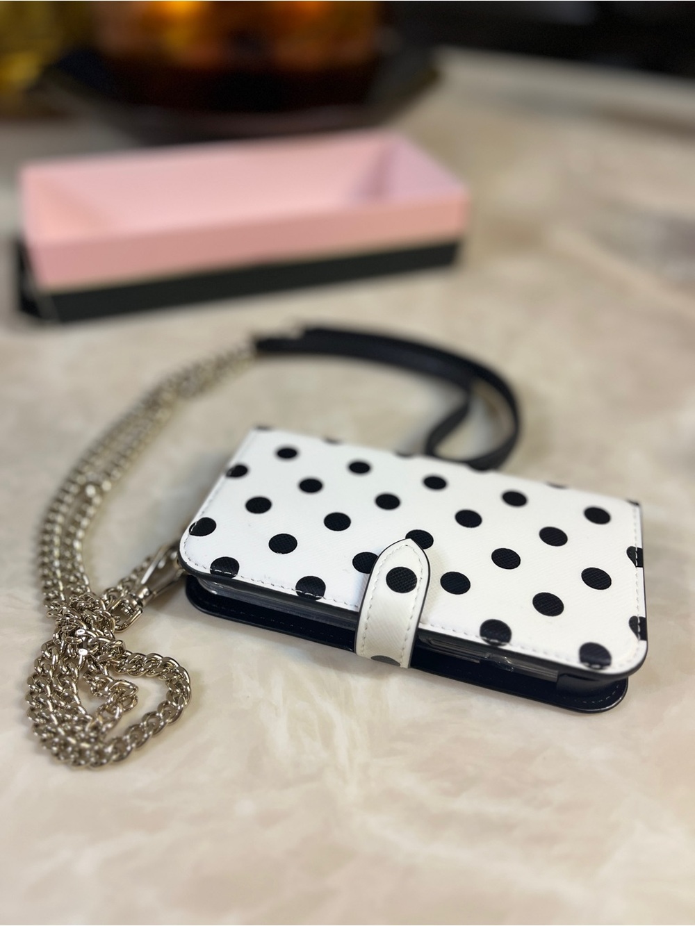 Kate Spade iPhone 12 Mini Folio Case with Chain